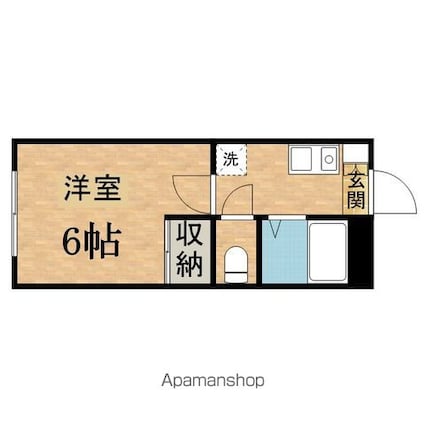 コーポファミーユ[1K/21m2]の間取図