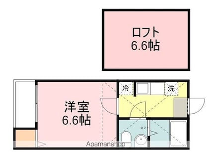 グランルージュ・Ｎ北仙台[1K/19.62m2]の間取図