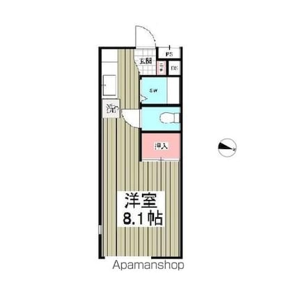 サンハイツ日野Ｂ[1R/17.8m2]の間取図