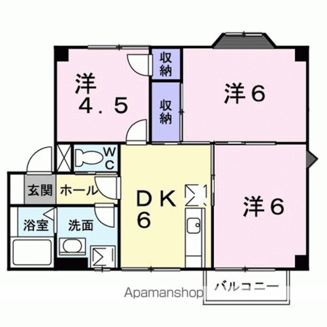 シャルマンハイムⅠ[3DK/58.21m2]の間取図