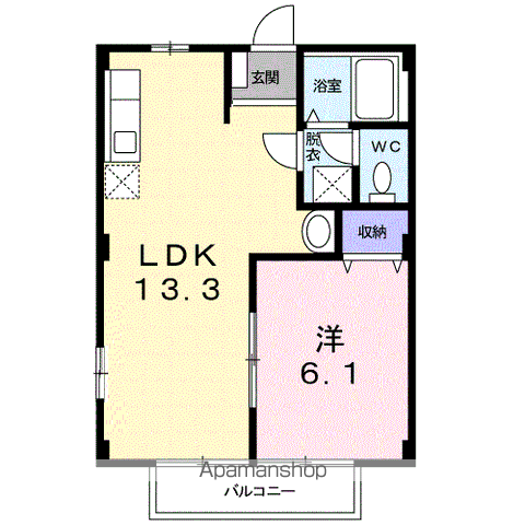 アンプルール足崎Iの間取り写真