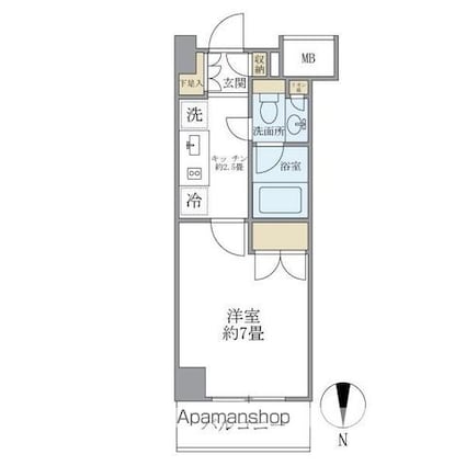 東京都杉並区和田１丁目[1K/23.94m2]の間取図
