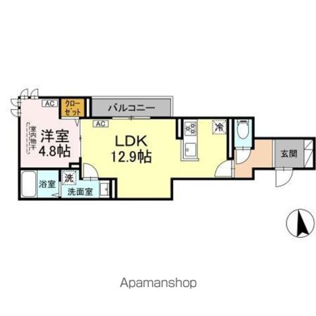 セレスティア豊島Ｓ[1LDK/42.13m2]の間取図