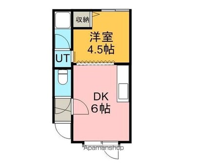 ラポール恵み野[1DK/22.27m2]の間取図