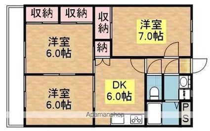 コートダジュール[3DK/58m2]の間取図