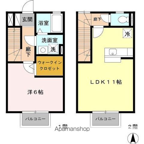 東大和市芋窪のアパートの間取り