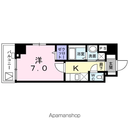 Ｌｉｎｏ　ａｓａｋｕｓａ[1K/25.51m2]の間取図