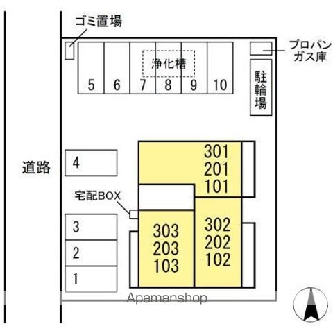 ＤーＲＯＯＭ春日Ｃ[1LDK/41.85m2]の配置図