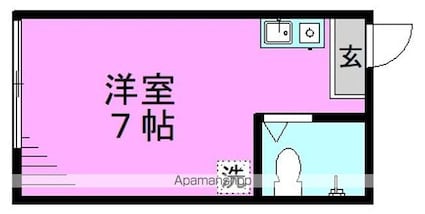 リバーサイドＮⅡ[1R/16.5m2]の間取図