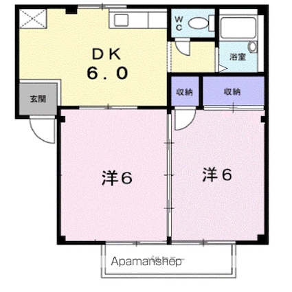 シティハイツ幸Ａ[2DK/40.92m2]の間取図