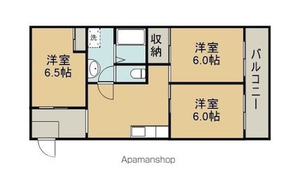 メイプルハイツ（中津）[3DK/65m2]の間取図