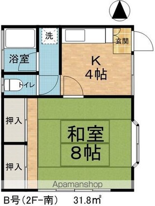 長野県松本市渚２丁目[1K/31.8m2]の間取図