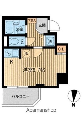 ジョイシティ住吉Ⅱ[1R/20.57m2]の間取図