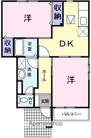 和歌山市木ノ本のハイツの間取り