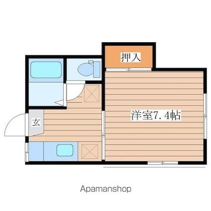 シャトルサトー[1K/24m2]の間取図