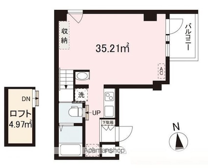 コリドールバリ[1R/40.18m2]の間取図