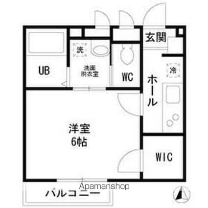 フロレスタ[1K/23.13m2]の間取図