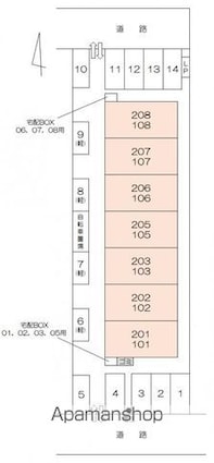 香川県高松市木太町[1LDK/42.53m2]の配置図
