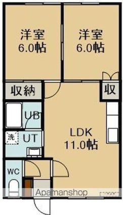 リセーヌ１７７[2LDK/49.58m2]の間取図