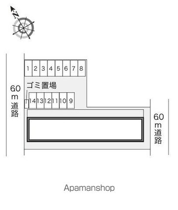 レオパレストリアノン[1K/23.72m2]の配置図