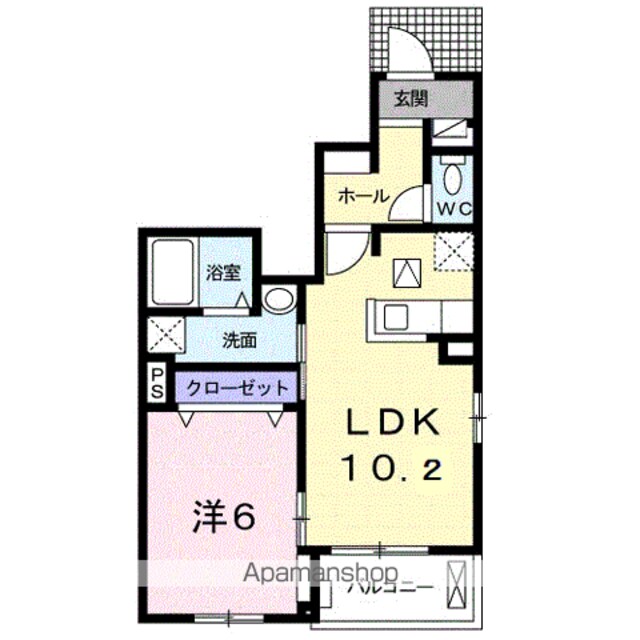 メゾンソフィア[1LDK/41.24m2]の間取図