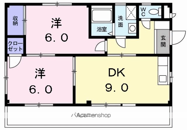 メゾン風雅[2DK/55.42m2]の間取図