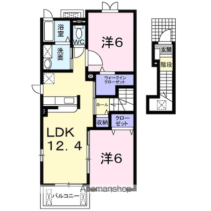 シャルマン　サンフラワー・ｉＡ[2LDK/58.75m2]の間取図