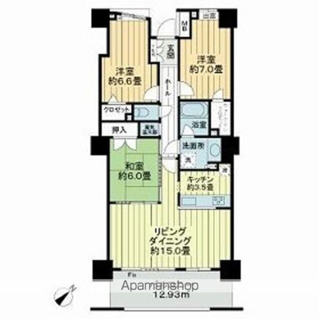 エルザ世田谷[3LDK/84.77m2]の間取図