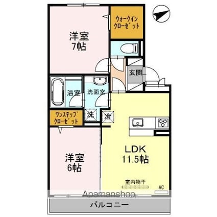 Ｋ’Ｓ　グレイス[2LDK/58.37m2]の間取図
