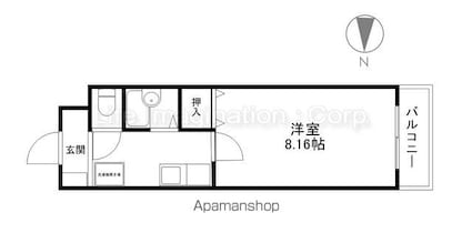滋賀県大津市一里山１丁目[1K/25.78m2]の間取図