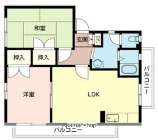 岩出市荊本のハイツの間取り