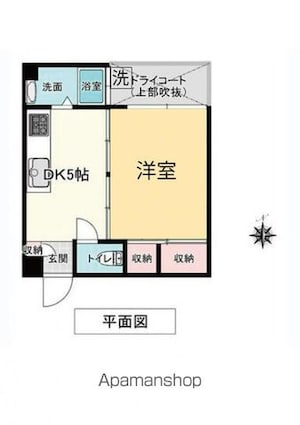 江郷第二ビル[1K/28.56m2]の間取図