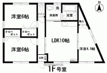 ハイツあや[3LDK/60.74m2]の間取図