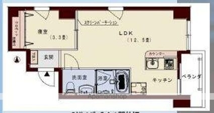 コリドールＬｉｖｅ[1LDK/32.6m2]の間取図