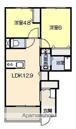 グランシティ[2LDK/54.36m2]の間取図