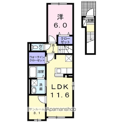 シャルマン櫻街６　梓館[1LDK/52.52m2]の間取図