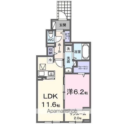 ローレル（Ｌａｕｒｅｌ）[1LDK/50.03m2]の間取図