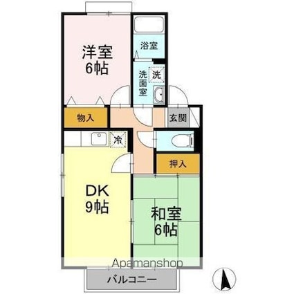 コスモ　ミヤ[2DK/50.42m2]の間取図