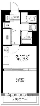 東京都三鷹市上連雀１丁目[1DK/34.65m2]の間取図