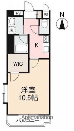 香川県高松市紙町[1K/35m2]の間取図