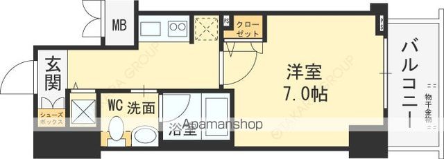 エスライズ東天満の間取り写真