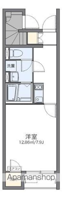 東京都八王子市宇津木町[1K/26.37m2]の間取図