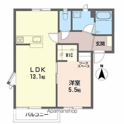フレグランスウィンド[1LDK/43.54m2]の間取図