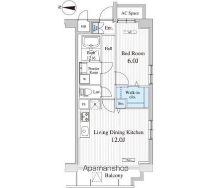 キャメルプレイス[1LDK/44.88m2]の間取図