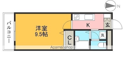 エポカ大川筋[1K/27.72m2]の間取図