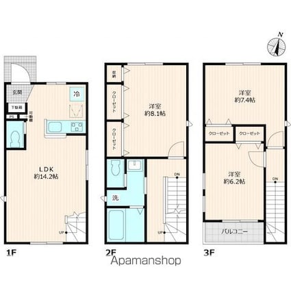 仮称赤羽北戸建て[3LDK/92.25m2]の間取図