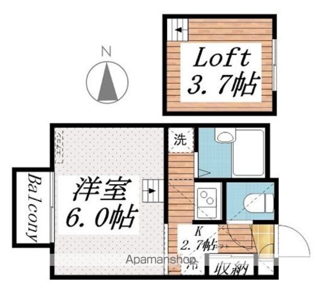 和歌山県和歌山市田尻[1K/19.87m2]の間取図