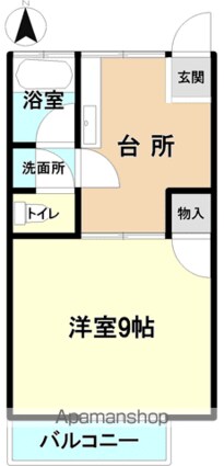 愛谷マンション１・２[1DK/29.77m2]の間取図