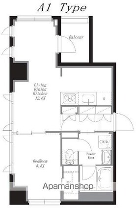 ＣＯＬＬＥＴ麻布[1LDK/42.04m2]の間取図