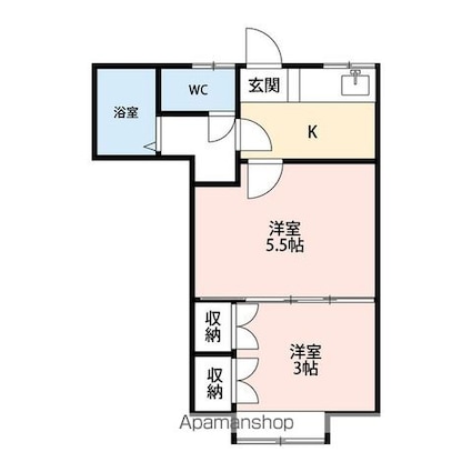 クレセントイグレックⅢ[2K/29.81m2]の間取図